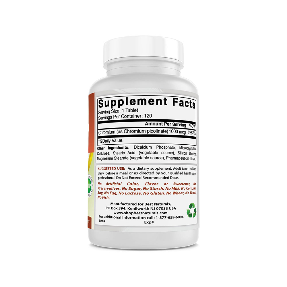 Best Naturals Premium Chromium Picolinate - Image 2