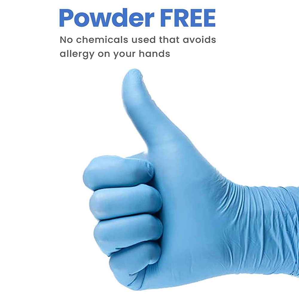 Blue Disposable Nitrile Examination Gloves - Image 3